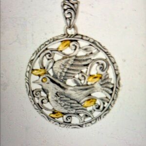 Samuel B Sterling Silver & 18kYellow Gold Dove Pendant